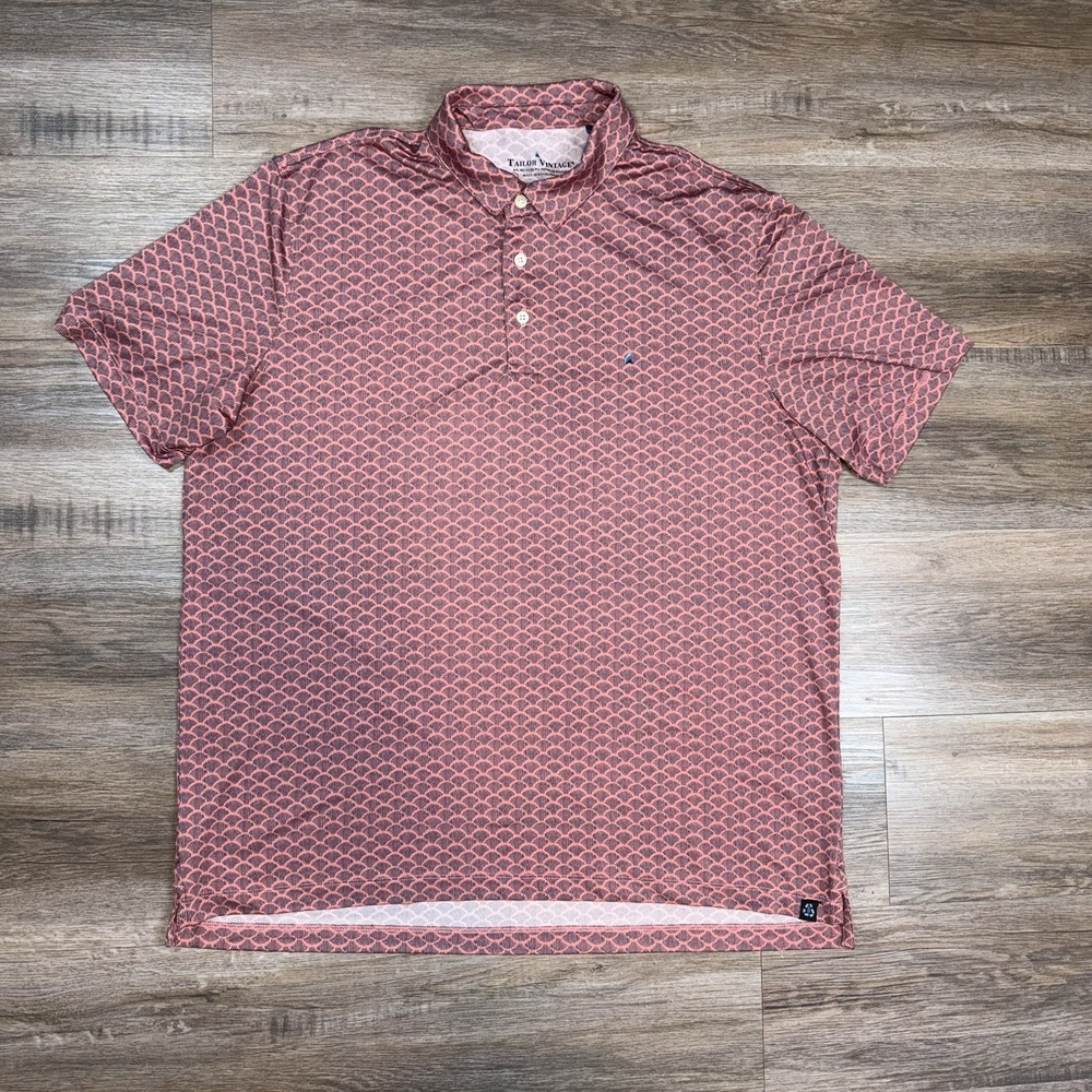 Tailor Vintage Shirt Mens Extra Large Short Sleeve Polo Pink Dusty Rose Shells